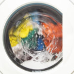 Colorful laundry in washing machine